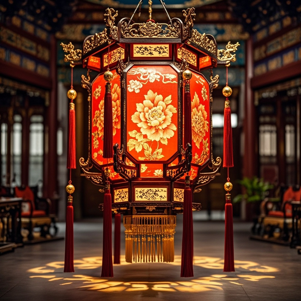 唐代宫廷风格大型宫灯古典教堂复古中国风佛堂寺庙宫殿吊灯实木灯