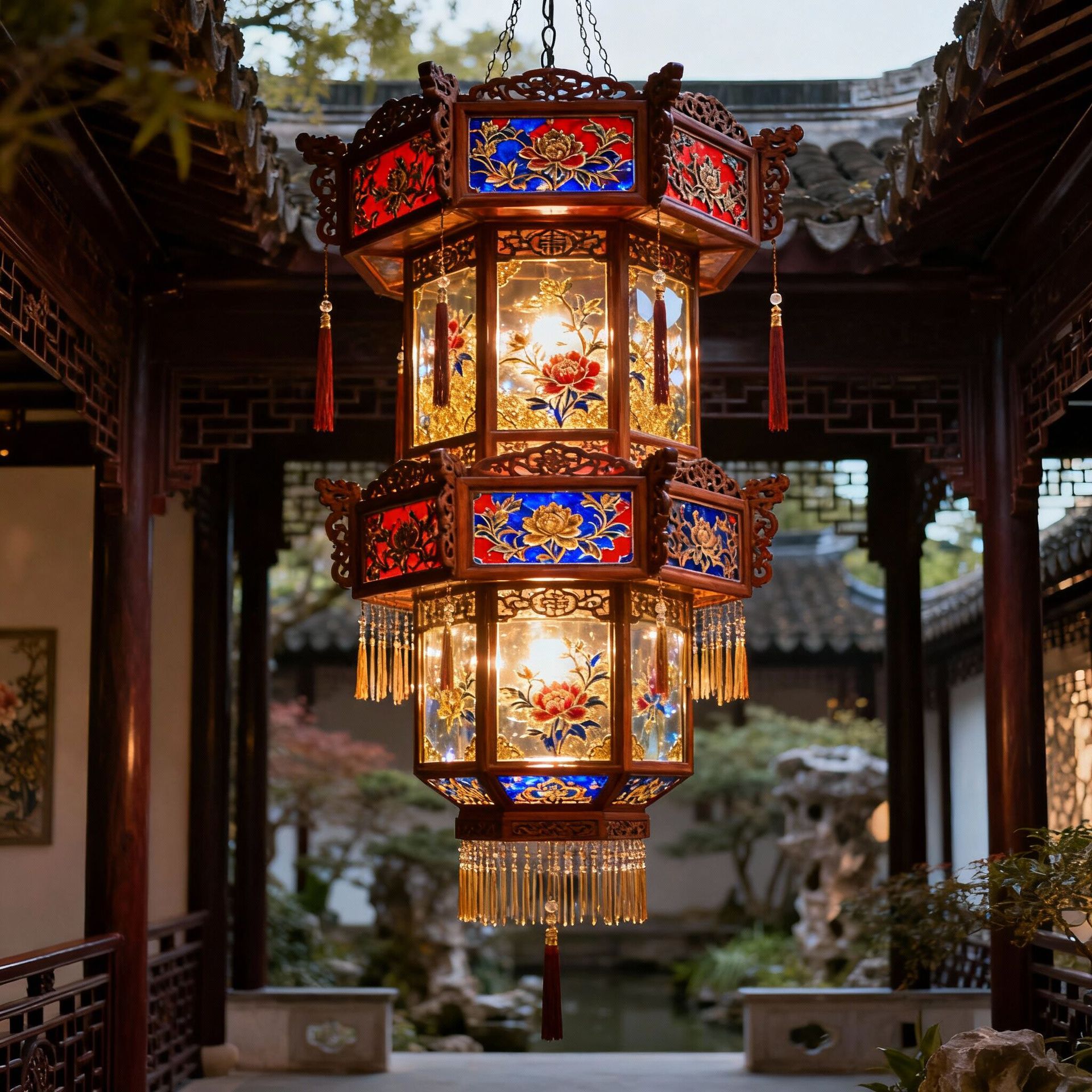 来图定制实木灯笼户外广告印字红吊灯仿古中式寺庙中国风手工宫灯